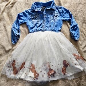 Girls Violet Unicorn Dress